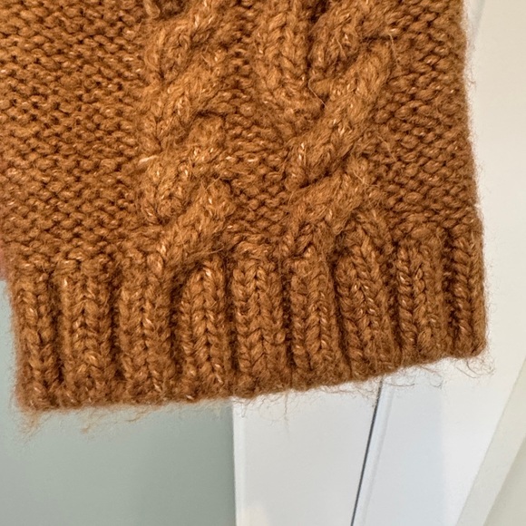 Zara Cropped Cable Knit Sweater - Brown - Picture 8 of 8